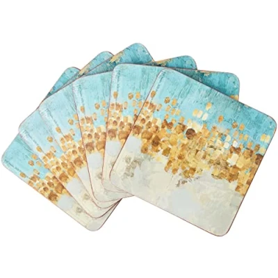Afbeelding van Creative Tops Wine Premium Set van 6 Placemats met Kurk Rug, Kurk, Goud, Coasters