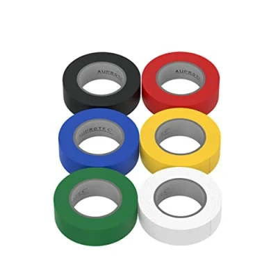 Afbeelding van AUPROTEC VDE Isolatietape, 15 mm x 10 m, 6 stuks, PVC, elektricien, kleuren, DIN EN 60454 3 1