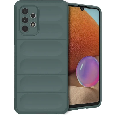 Afbeelding van iMoshion Hoesje Geschikt voor Samsung Galaxy A32 (4G) Siliconen EasyGrip Backcover Donkergroen