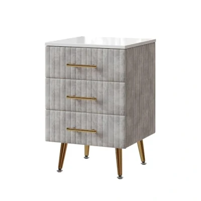 Afbeelding van Vicco Velia Nachtkastje 41 x 62 cm met 3 lades Grijs