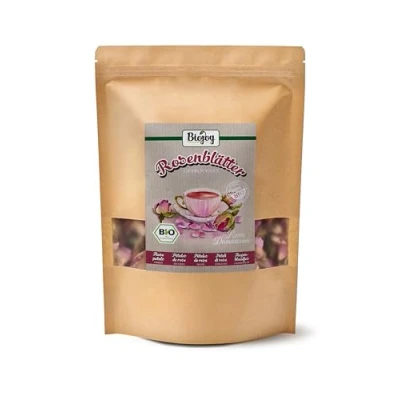Image de Biojoy Pétales de rose séchées BIO (100 g), fleurs pour décoration ou infusion (Rosa Damascena)