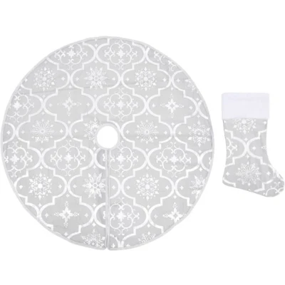 Afbeelding van Kerstboomrok Luxe Met Sok 90 Cm Stof Rood