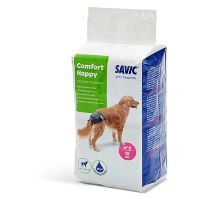 Afbeelding van Savic Comfort Nappy Hondenluier Zwart Hondenzindelijkstraining 6 Taille 46 56 Cm