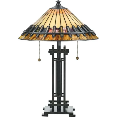 Afbeelding van Bohemian Tafellamp Steady Lighting Glas E27 L: 39.4cm Voor Binnen Woonkamer Eetkamer Brons