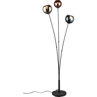 Afbeelding van REALITY SHELDON Vloerlamp Zwart met multicolor glas