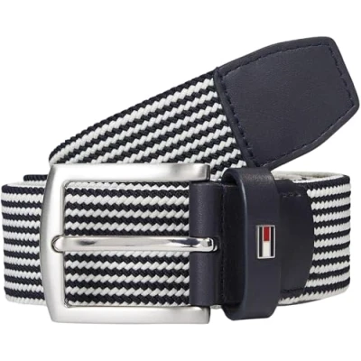 Image de Tommy Hilfiger Ceinture fixe DENTON ELASTIC 3.5 AM0AM13354 pour homme, Bleu (Space Blue), 100, 100