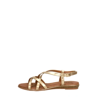 Afbeelding van SUB55 Sandalen Plat goudkleur Maat 43