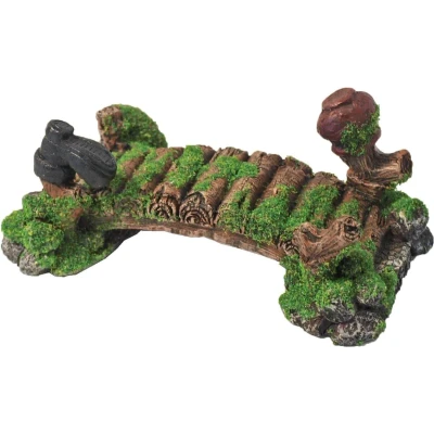 Afbeelding van Polyresin ornament brug met mos pot en laars 16 cm Gebr. de Boon