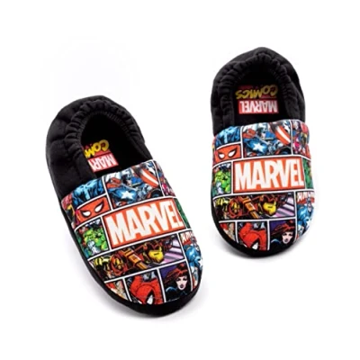 Afbeelding van Marvel Avengers Comic House pantoffels voor jongens en kinderen, zwart.