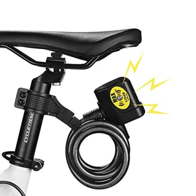 Afbeelding van WLDOCA Fietsslot kabel met alarm, alarmgeluidsniveau 110 dB, waterdicht fietsslot, diefstalbeveiliging alarm voor veiligheid