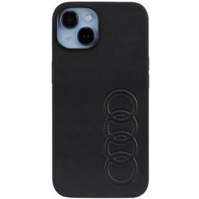 Afbeelding van Audi Synthetic Leather Back Case Geschikt voor Apple iPhone 14 (6.1&quot;) Zwart