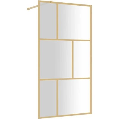 Afbeelding van Inloopdouchewand transparant 100x195 cm ESG glas goudkleurig