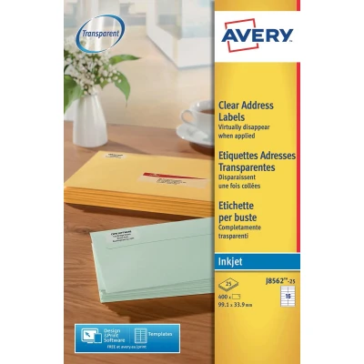 Afbeelding van Etiket Avery J8562 25 99.1x33.9mm transparant 400stuks