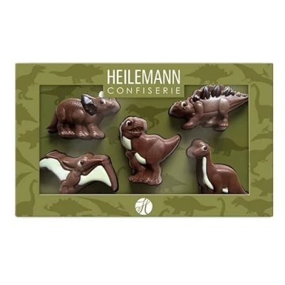 Afbeelding van Heilemann Thema chocoladefiguren, cadeauset met edele melk, 100 g (dinosaurus)