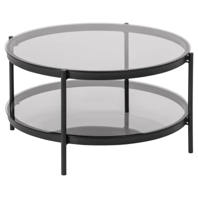 Afbeelding van Salontafel Bayo transparant 42xØ75 cm Zwart Glas