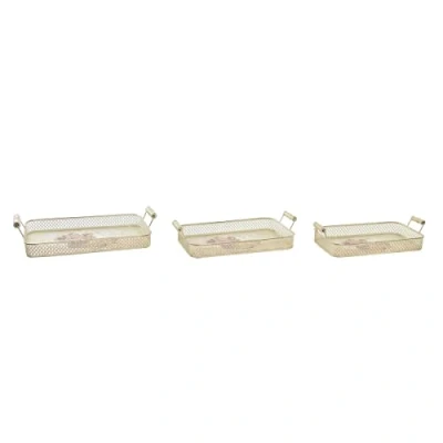 Afbeelding van Set van trays DKD Home Decor Metaal (40 x 21 8 cm)