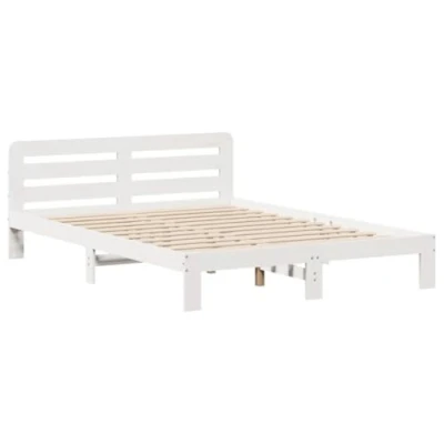 Image de vidaXL Cadre de lit sans matelas blanc 160x200 cm bois pin massif