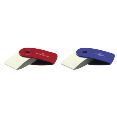 Afbeelding van Faber Castell gum Sleeve mini 24 stuks blauw/rood FC 182411