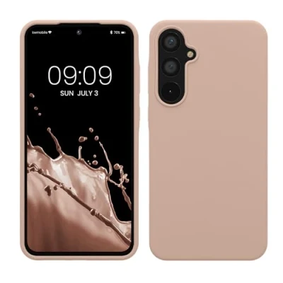 Afbeelding van kwmobile telefoonhoesje geschikt voor Samsung Galaxy A55 5G Hoesje met siliconen coating Smartphone case in mat oudroze