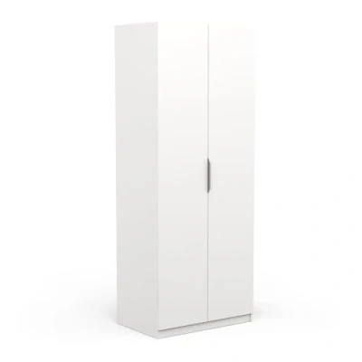 Afbeelding van Kledingkast met 2 deuren, 1 moderne nis, kleur: mat wit, 79,4 x 51,1 203 cm