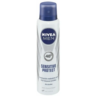 Afbeelding van Nivea Men Sensitive Protect Anti transpirant spray, verpakking van 6 stuks (6 x 150 ml)