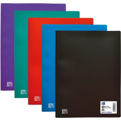 Afbeelding van OXFORD Initial showalbum, ft A4, uit stevige PP, 40 tassen, geassorteerde kleuren 30 stuks