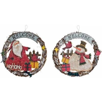 Afbeelding van Kerstversiering DKD Home Decor Hout Touw Kerstman (2 pcs) (31 x 4 30 cm)