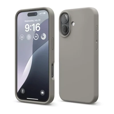 Afbeelding van elago Compatibel met iPhone hoesjes, hoogwaardige vloeibare siliconen hoes, volledige beschermhoes, schokbestendig, dunne telefoonhoes, zachte microvezelvoering