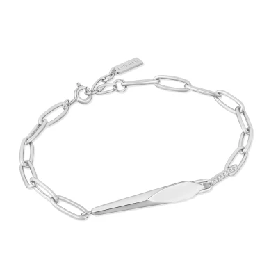 Afbeelding van Ania Haie dames Geometric Chunky armband M met zirkonia in de kleur Zilver
