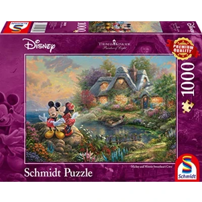 Image de Puzzle Schmidt Thomas Kinkade : Amoureux Mickey&amp;Minnie, 1000 pièces