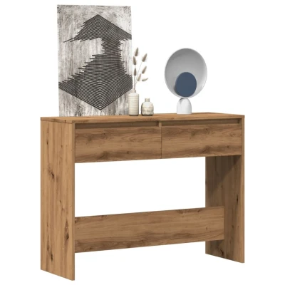 Afbeelding van vidaXL Wandtafel 100x35x76,5 cm bewerkt hout artisanaal eikenkleurig