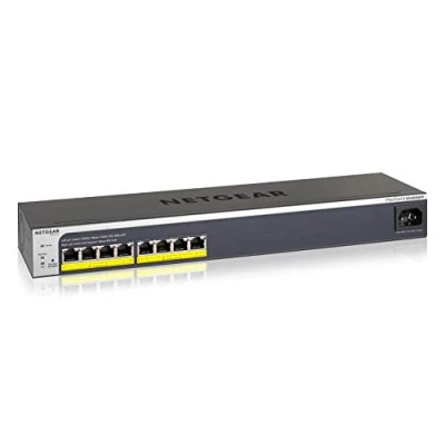 Afbeelding van Netgear Gs408epp 100eus (8 Havens), Netwerkschakelaar, Zwart, Grijs