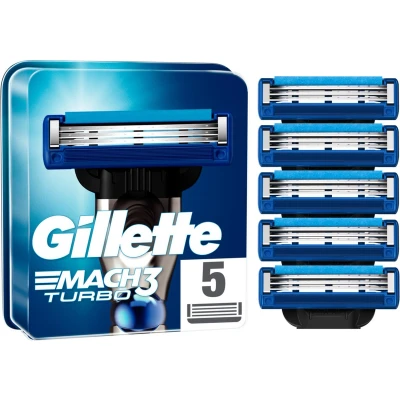 Afbeelding van Gillette Mach3 Turbo reservemesjes voor heren, 5 stuks