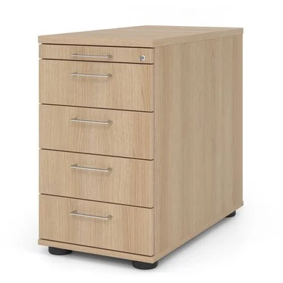 Afbeelding van SIGNA SC50 BS Rolcontainer Hout Eiken met 4 lades Metalen beugelhandgreep