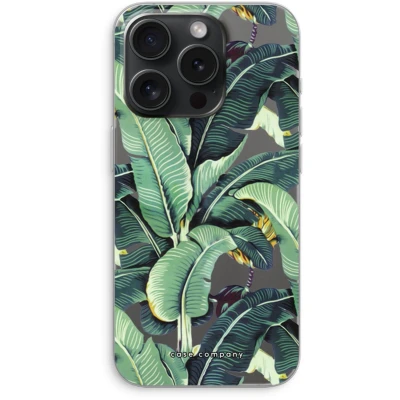 Afbeelding van Case Company® hoesje geschikt voor iPhone 15 Pro Bananenbladeren Soft Cover Telefoonhoesje Bescherming aan alle Kanten en Schermrand