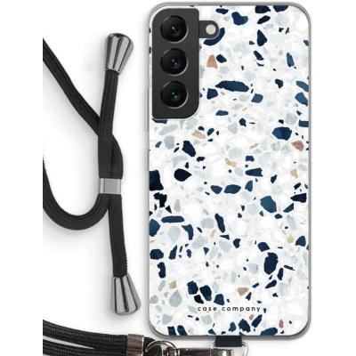 Afbeelding van Case Company® hoesje met Koord geschikt voor Samsung Galaxy S22 Terrazzo N1 Telefoonhoesje Zwart Bescherming aan alle Kanten en Over de Schermrand