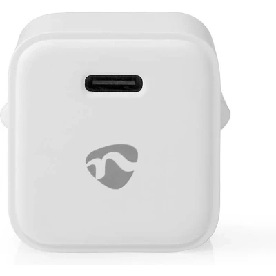 Afbeelding van USB C snellader Nedis 1 poort (USB C, 30W, Power Delivery, Wit)