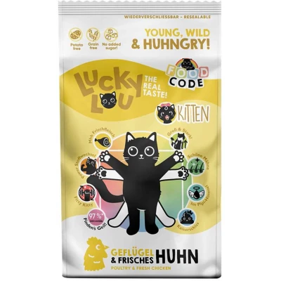 Afbeelding van 1,7kg Lucky Lou Kitten Gevogelte &amp; Kip droogvoer voor katten