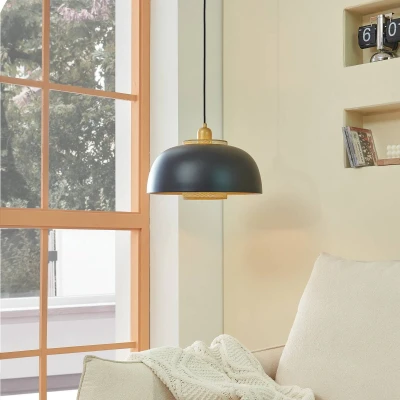 Afbeelding van Lindby hanglamp 1licht IJzer H: 25 cm E27 zwart, goud