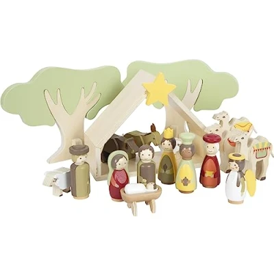 Afbeelding van Small Foot Houten Kerstkribbe Speelset