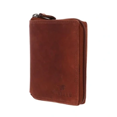Afbeelding van Mustang® Udine leren portemonnee cognac 9,5x3x12,5cm