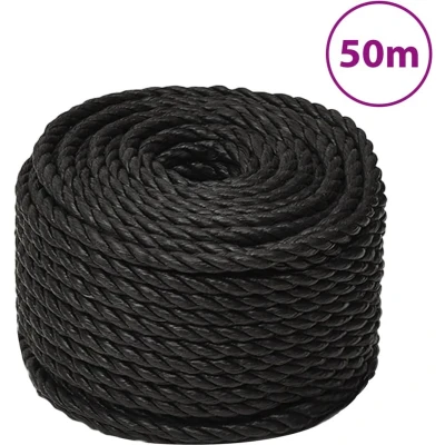Afbeelding van VidaXL Werktouw 12 mm 50 m polypropeen zwart