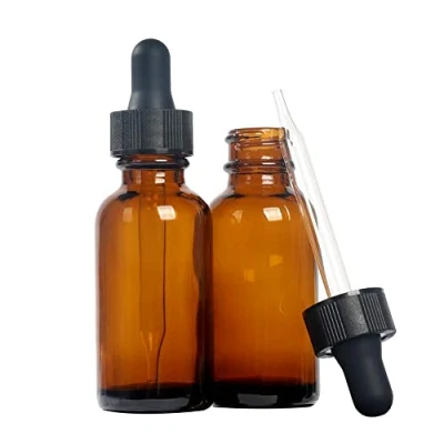 Afbeelding van Magic Season Boston Ronde glazen flessen (amber/30 ml met druppelaar/2 stuks)