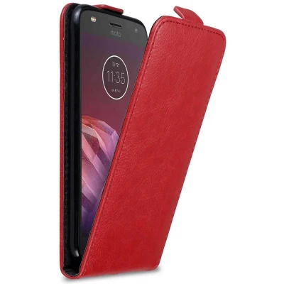 Afbeelding van Cadorabo Hoesje geschikt voor Motorola MOTO Z2 PLAY / FORCE in APPEL ROOD Beschermhoes flip design Case Cover met magnetische sluiting