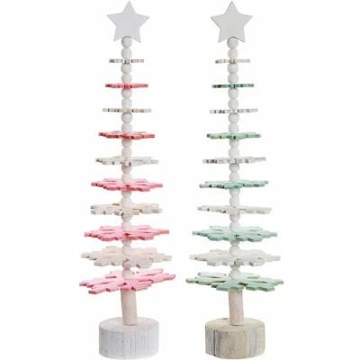 Afbeelding van Kerstboom DKD Home Decor Hout MDF (2 pcs) (14 x 14 51 cm)