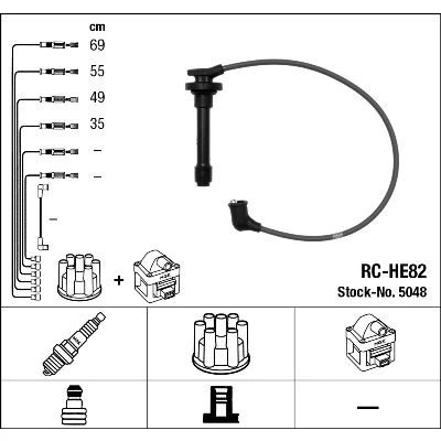 Afbeelding van NGK 5048 Bougiekabelset 4 HONDA: CR V 1