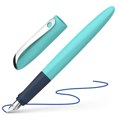 Afbeelding van Schneider 162132 Wavy Stylo plume (pour droitiers et gauchers, avec débutante), turquoise