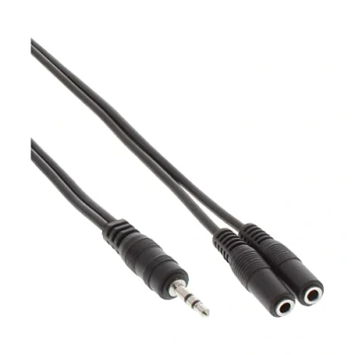 Afbeelding van 3,5mm Jack naar 2x stereo audio splitter zwart 2 meter