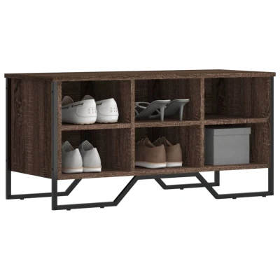 Afbeelding van Schoenenkast 90x38x45,5 cm bewerkt hout bruin eikenkleurig