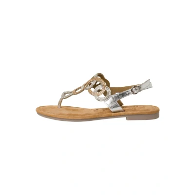Afbeelding van Tamaris Teensandalen, Dames, Maat: 38, Silver comb Leer en textiel